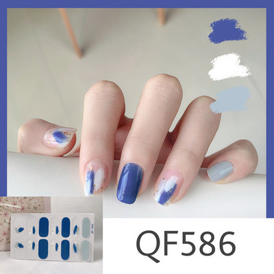 1 tk Segavärvid Beauty Nail Art Tips Uus QF-seeria küünekleebised Läikivad täiskaanega tagaliim Veekindel küünte kaunistus maniküür