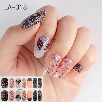1 tk Segavärvid Beauty Nail Art Tips Uus QF-seeria küünekleebised Läikivad täiskaanega tagaliim Veekindel küünte kaunistus maniküür