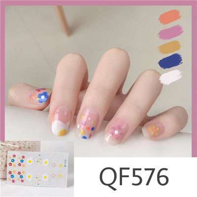 1 tk Segavärvid Beauty Nail Art Tips Uus QF-seeria küünekleebised Läikivad täiskaanega tagaliim Veekindel küünte kaunistus maniküür