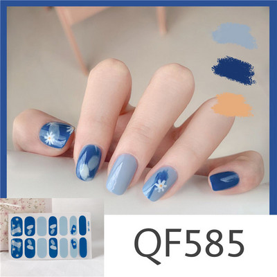 1 tk Segavärvid Beauty Nail Art Tips Uus QF-seeria küünekleebised Läikivad täiskaanega tagaliim Veekindel küünte kaunistus maniküür