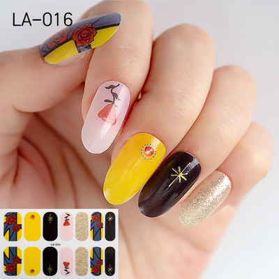 1 tk Segavärvid Beauty Nail Art Tips Uus QF-seeria küünekleebised Läikivad täiskaanega tagaliim Veekindel küünte kaunistus maniküür