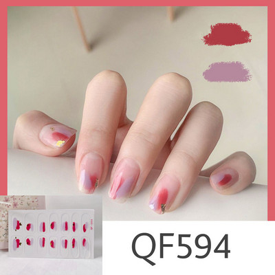 1 tk Segavärvid Beauty Nail Art Tips Uus QF-seeria küünekleebised Läikivad täiskaanega tagaliim Veekindel küünte kaunistus maniküür