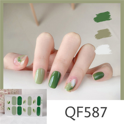 1 tk Segavärvid Beauty Nail Art Tips Uus QF-seeria küünekleebised Läikivad täiskaanega tagaliim Veekindel küünte kaunistus maniküür