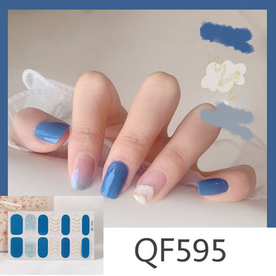 1 tk Segavärvid Beauty Nail Art Tips Uus QF-seeria küünekleebised Läikivad täiskaanega tagaliim Veekindel küünte kaunistus maniküür