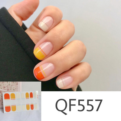 1 tk Segavärvid Beauty Nail Art Tips Uus QF-seeria küünekleebised Läikivad täiskaanega tagaliim Veekindel küünte kaunistus maniküür