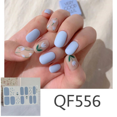 1 tk Segavärvid Beauty Nail Art Tips Uus QF-seeria küünekleebised Läikivad täiskaanega tagaliim Veekindel küünte kaunistus maniküür
