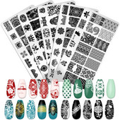 Rozsdamentes acél állatnyomtatás körömbélyegző lemezek geometria virág design körömlakk sablon manikűr sablonok kiegészítők