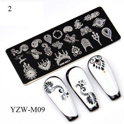 Rozsdamentes acél állatnyomtatás körömbélyegző lemezek geometria virág design körömlakk sablon manikűr sablonok kiegészítők