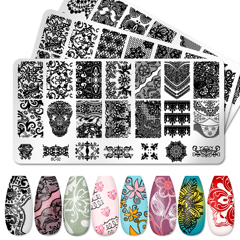 Rozsdamentes acél állatnyomtatás körömbélyegző lemezek geometria virág design körömlakk sablon manikűr sablonok kiegészítők