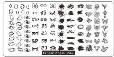 6*12 cm-es körömbélyegző ujj angyal betűk szavak körömbélyegző lemezek manikűr stencilkészlet körömbélyegző sablonhoz 1 db