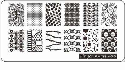6*12 cm-es körömbélyegző ujj angyal betűk szavak körömbélyegző lemezek manikűr stencilkészlet körömbélyegző sablonhoz 1 db