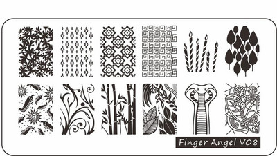 6*12 cm-es körömbélyegző ujj angyal betűk szavak körömbélyegző lemezek manikűr stencilkészlet körömbélyegző sablonhoz 1 db