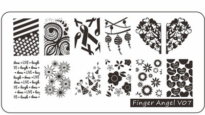 6*12 cm-es körömbélyegző ujj angyal betűk szavak körömbélyegző lemezek manikűr stencilkészlet körömbélyegző sablonhoz 1 db