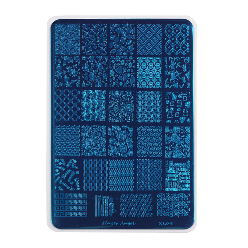 6*12 cm-es körömbélyegző ujj angyal betűk szavak körömbélyegző lemezek manikűr stencilkészlet körömbélyegző sablonhoz 1 db