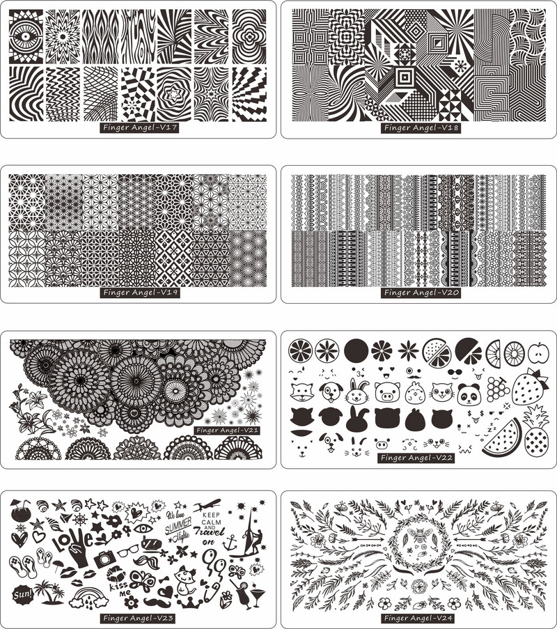 6*12 cm-es körömbélyegző ujj angyal betűk szavak körömbélyegző lemezek manikűr stencilkészlet körömbélyegző sablonhoz 1 db