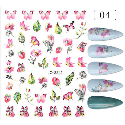 Geometrikus vonalak virágok levelek 3D köröm matrica figura nő arc minta különleges öntapadó köröm matricák manikűr csúszkák