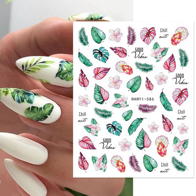 Geometrikus vonalak virágok levelek 3D köröm matrica figura nő arc minta különleges öntapadó köröm matricák manikűr csúszkák