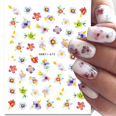 Geometrikus vonalak virágok levelek 3D köröm matrica figura nő arc minta különleges öntapadó köröm matricák manikűr csúszkák