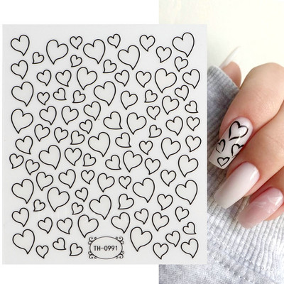 3D Holografikus Ezüst Hullám Vonalak Körömmatrica Dekor Lézercsillag Hold Szív Ragasztó Csúsztatók Fémgeometria csíkos manikűr TH182