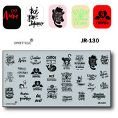 2018. évi rozsdamentes acél bélyegzőlemez sablon törött üveg graffiti szökőkút orosz kifejezés Mandala Kawaii körömszerszám JR121-130