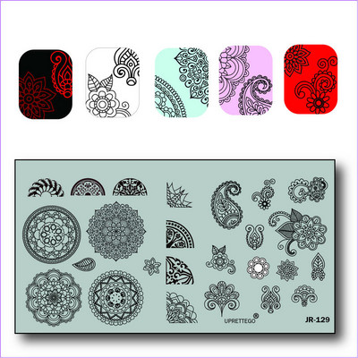 2018. évi rozsdamentes acél bélyegzőlemez sablon törött üveg graffiti szökőkút orosz kifejezés Mandala Kawaii körömszerszám JR121-130
