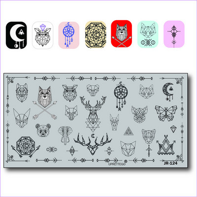 2018. évi rozsdamentes acél bélyegzőlemez sablon törött üveg graffiti szökőkút orosz kifejezés Mandala Kawaii körömszerszám JR121-130