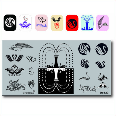 2018. évi rozsdamentes acél bélyegzőlemez sablon törött üveg graffiti szökőkút orosz kifejezés Mandala Kawaii körömszerszám JR121-130