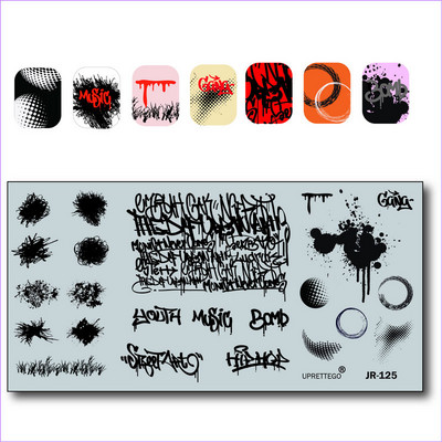 2018. évi rozsdamentes acél bélyegzőlemez sablon törött üveg graffiti szökőkút orosz kifejezés Mandala Kawaii körömszerszám JR121-130