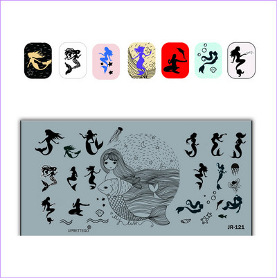 2018. évi rozsdamentes acél bélyegzőlemez sablon törött üveg graffiti szökőkút orosz kifejezés Mandala Kawaii körömszerszám JR121-130