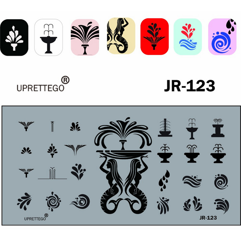 2018. évi rozsdamentes acél bélyegzőlemez sablon törött üveg graffiti szökőkút orosz kifejezés Mandala Kawaii körömszerszám JR121-130