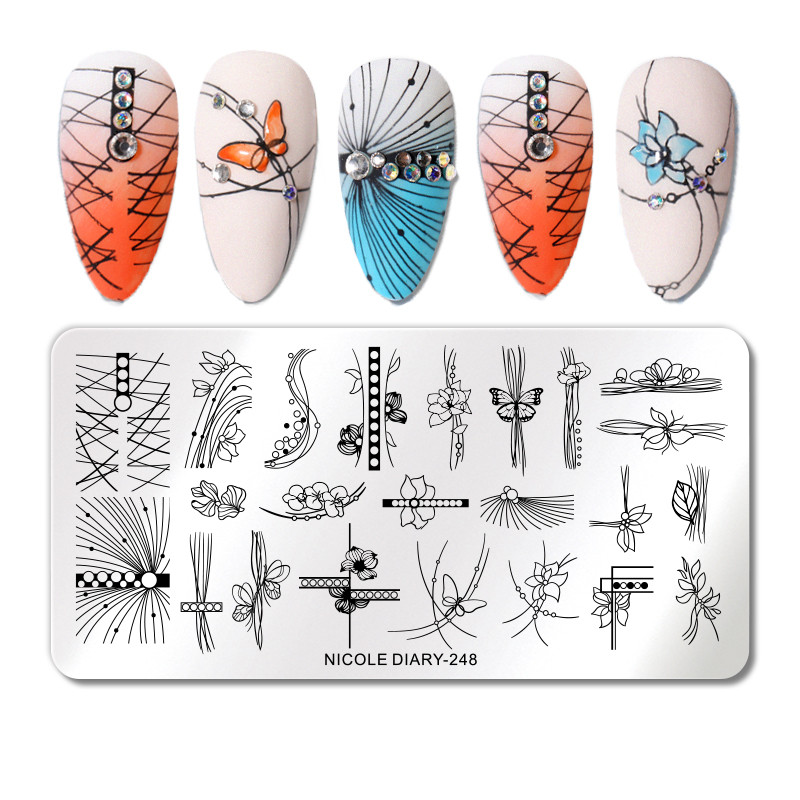 NICOLE NAPLÓ Sárkány kígyóbőr mintás körömbélyegző sablon körömdizájn bélyegzőlap rozsdamentes acél körömdíszítő lemez eszközök