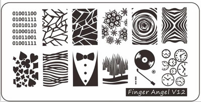 2023 virágos levelek körömbélyegző lemezek 6x12 mm-es levél virágos pillangós vonal nyomtatás stencil körömbélyegző sablonok körömbélyegző eszközök