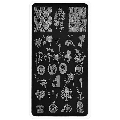 2023 virágos levelek körömbélyegző lemezek 6x12 mm-es levél virágos pillangós vonal nyomtatás stencil körömbélyegző sablonok körömbélyegző eszközök