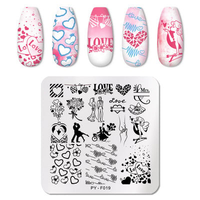 PICT YOU Flower Leaf Geometry Nail Stamping Plate Плоча с изображение на нокти от неръждаема стомана Инструменти за шаблони Направи си сам шаблон за печат