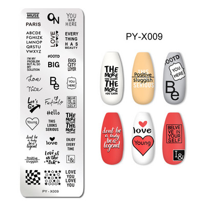 PICT You Valentin-napi körömbélyegző lemezek Love Rose virág bélyegzőlap rozsdamentes acél körömtervező stencileszközök PY-J033