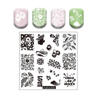 Csipke virág levél körömbélyegző lemezek koponya bohóc körömdíszítő lemez sablon márvány textúra vonal körömdíszítő bélyegzősablon eszközök