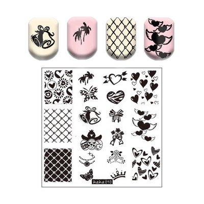 Csipke virág levél körömbélyegző lemezek koponya bohóc körömdíszítő lemez sablon márvány textúra vonal körömdíszítő bélyegzősablon eszközök