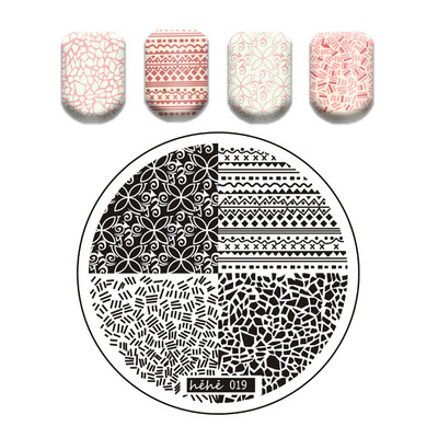 Csipke virág levél körömbélyegző lemezek koponya bohóc körömdíszítő lemez sablon márvány textúra vonal körömdíszítő bélyegzősablon eszközök