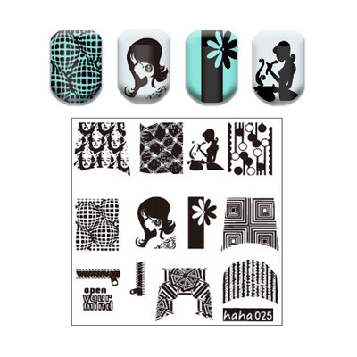 Csipke virág levél körömbélyegző lemezek koponya bohóc körömdíszítő lemez sablon márvány textúra vonal körömdíszítő bélyegzősablon eszközök