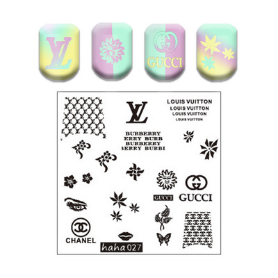 Csipke virág levél körömbélyegző lemezek koponya bohóc körömdíszítő lemez sablon márvány textúra vonal körömdíszítő bélyegzősablon eszközök