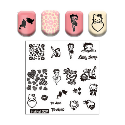 Csipke virág levél körömbélyegző lemezek koponya bohóc körömdíszítő lemez sablon márvány textúra vonal körömdíszítő bélyegzősablon eszközök