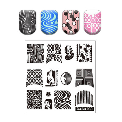 Csipke virág levél körömbélyegző lemezek koponya bohóc körömdíszítő lemez sablon márvány textúra vonal körömdíszítő bélyegzősablon eszközök