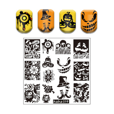 Csipke virág levél körömbélyegző lemezek koponya bohóc körömdíszítő lemez sablon márvány textúra vonal körömdíszítő bélyegzősablon eszközök