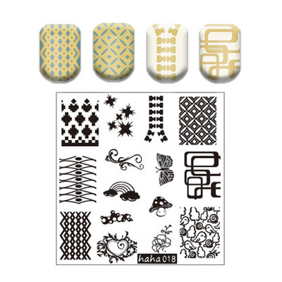 Csipke virág levél körömbélyegző lemezek koponya bohóc körömdíszítő lemez sablon márvány textúra vonal körömdíszítő bélyegzősablon eszközök