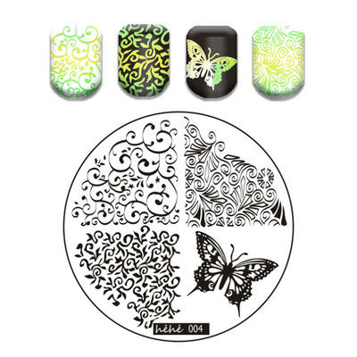 Csipke virág levél körömbélyegző lemezek koponya bohóc körömdíszítő lemez sablon márvány textúra vonal körömdíszítő bélyegzősablon eszközök