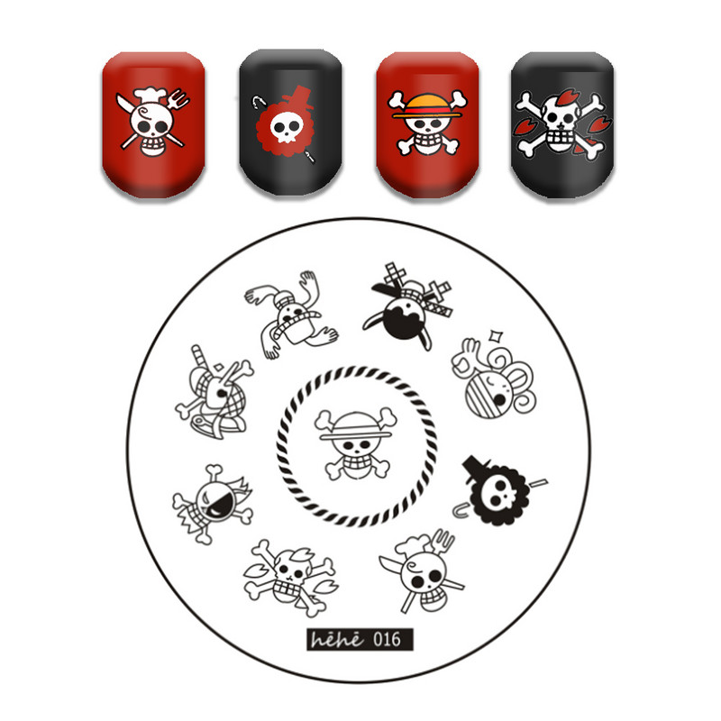 Csipke virág levél körömbélyegző lemezek koponya bohóc körömdíszítő lemez sablon márvány textúra vonal körömdíszítő bélyegzősablon eszközök