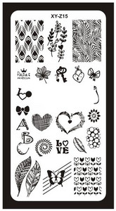 12*6 cm-es körömbélyegző lemezek, körömdíszítő bélyegzőlap kaparó bélyegzővonal alom Virágok Állatok Sablon Sablonok Tervezés Transzfer
