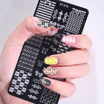 12*6 εκ. Πλάκες σφραγίδας νυχιών, Nails Art Stamping Plate Scraper Stamper Litter Litter Flowers Animals Template Stencils Design Transfer