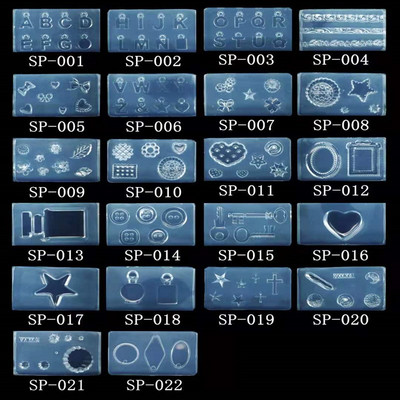 3D faragás szilikon körömforma bélyegzősablon bélyegző barkács UV gél akrilkristály SP001-SP022