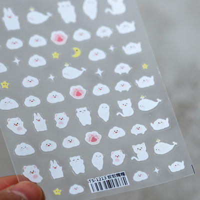 Lovely Red Fox rajzfilm 5D puha domborművek öntapadó körömdísz matricák aranyos 3D körömdíszítő matricák nagykereskedés